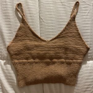 brown crop top size s